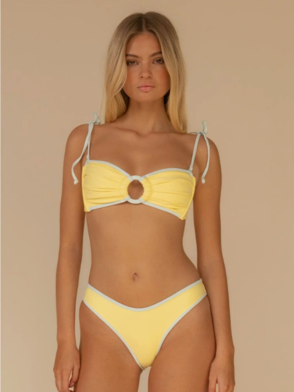 NWT Montce Sunshine Binded Torrie Ties Bikini Top